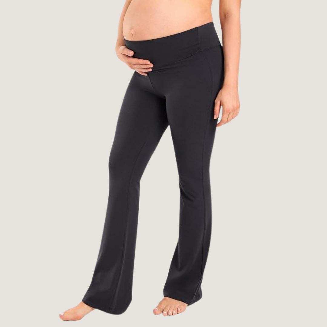 Cotton Foldover Maternity Flare Pants 30.5" Shop Momma Made