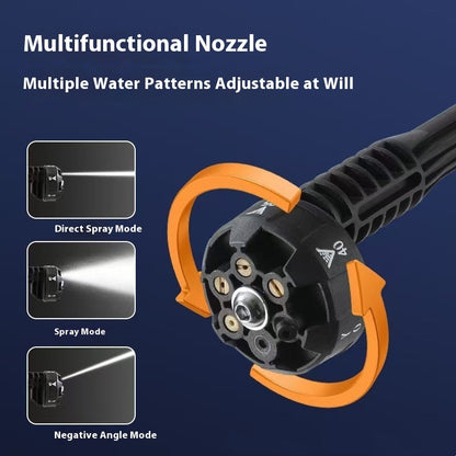 Wireless High-pressure Water Gun Household Cleaning Watering Large Pressure Six-in-one Nozzle Shop Momma Made