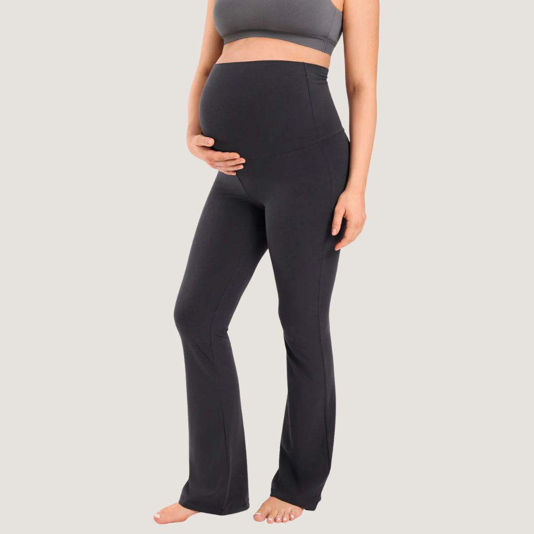 Cotton Foldover Maternity Flare Pants 30.5" Shop Momma Made