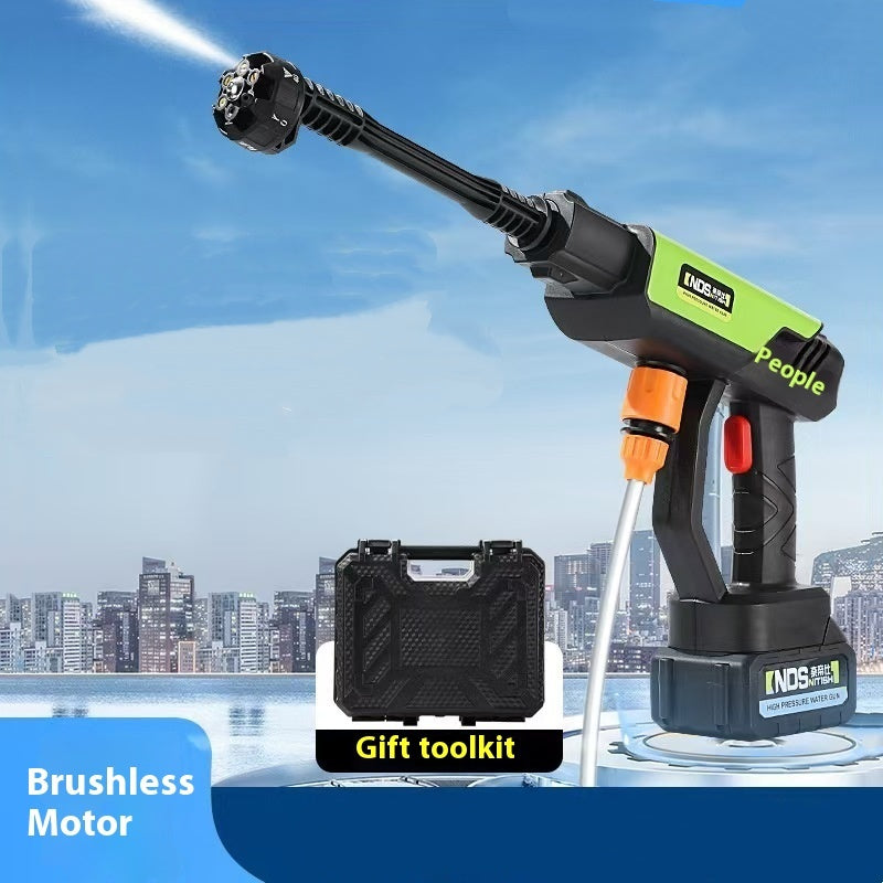 Wireless High-pressure Water Gun Household Cleaning Watering Large Pressure Six-in-one Nozzle Shop Momma Made