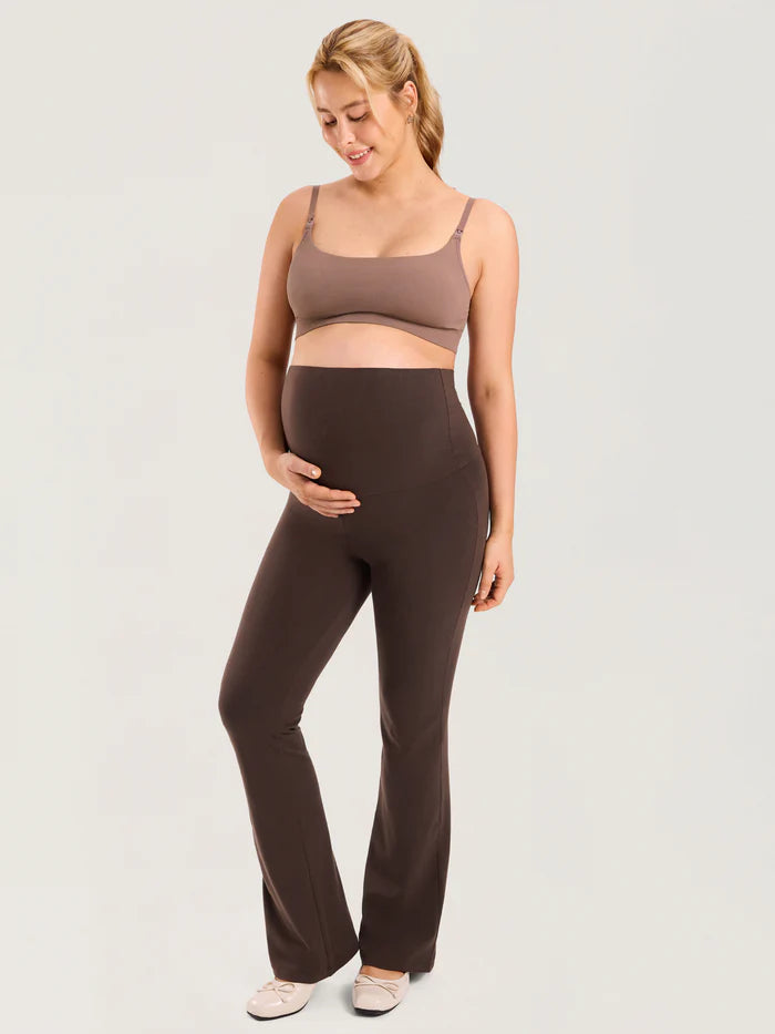 Cotton Foldover Maternity Flare Pants 30.5" Shop Momma Made