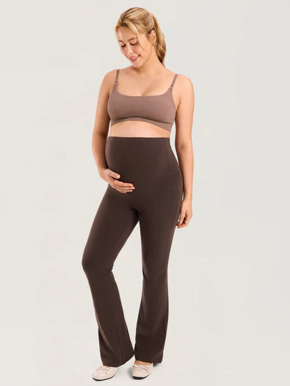 Cotton Foldover Maternity Flare Pants 30.5" Shop Momma Made
