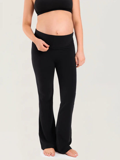 Cotton Foldover Maternity Flare Pants 30.5" Shop Momma Made