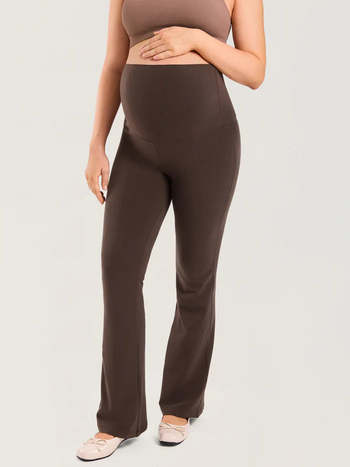 Cotton Foldover Maternity Flare Pants 30.5" Shop Momma Made